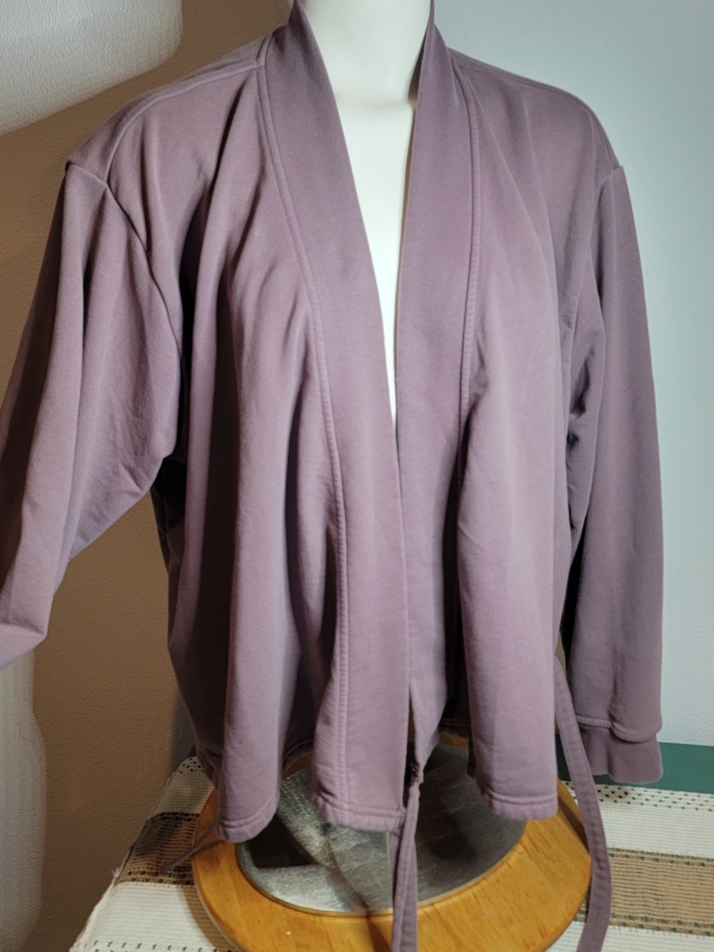 Athleta Women's Purple Wrap Front Tie V-Neck Knit Sweatshirt Solid